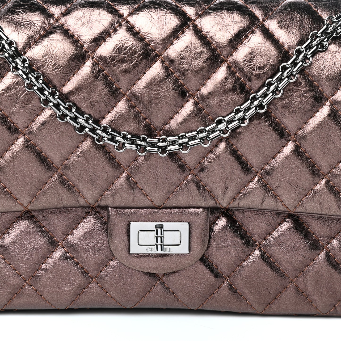 Metallic Aged Calfskin Quilted 2.55 Reissue 226 Flap Bronze