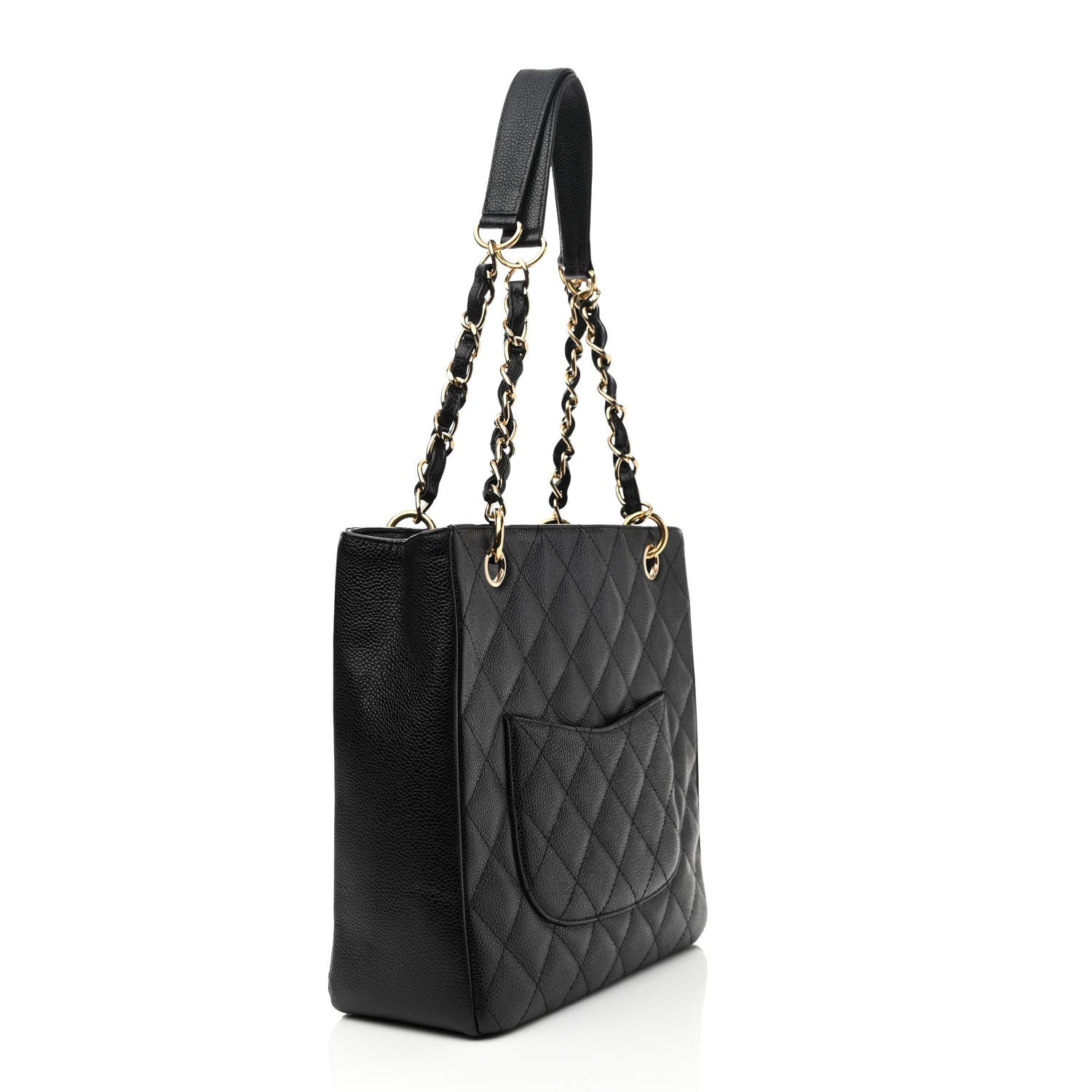 Chanel Caviar Quilted Petit Shopping Tote PST Black 3 of 9