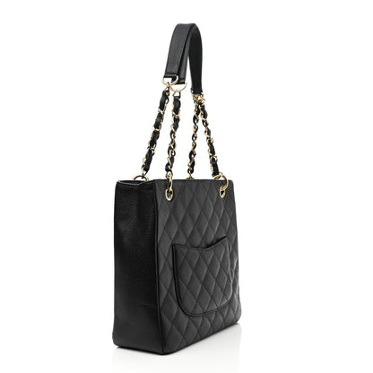 Chanel Caviar Quilted Petit Shopping Tote PST Black 3 of 9