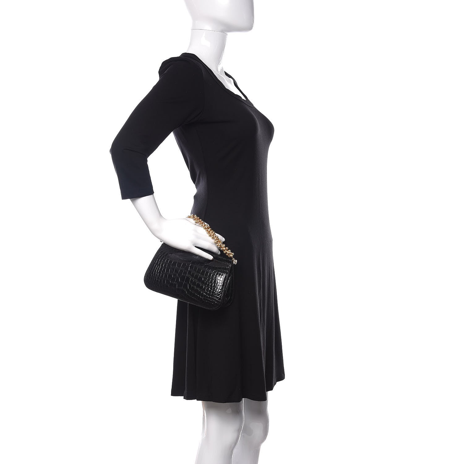 Judith Leiber Alligator Crystal Evening Bag Black 2 of 17
