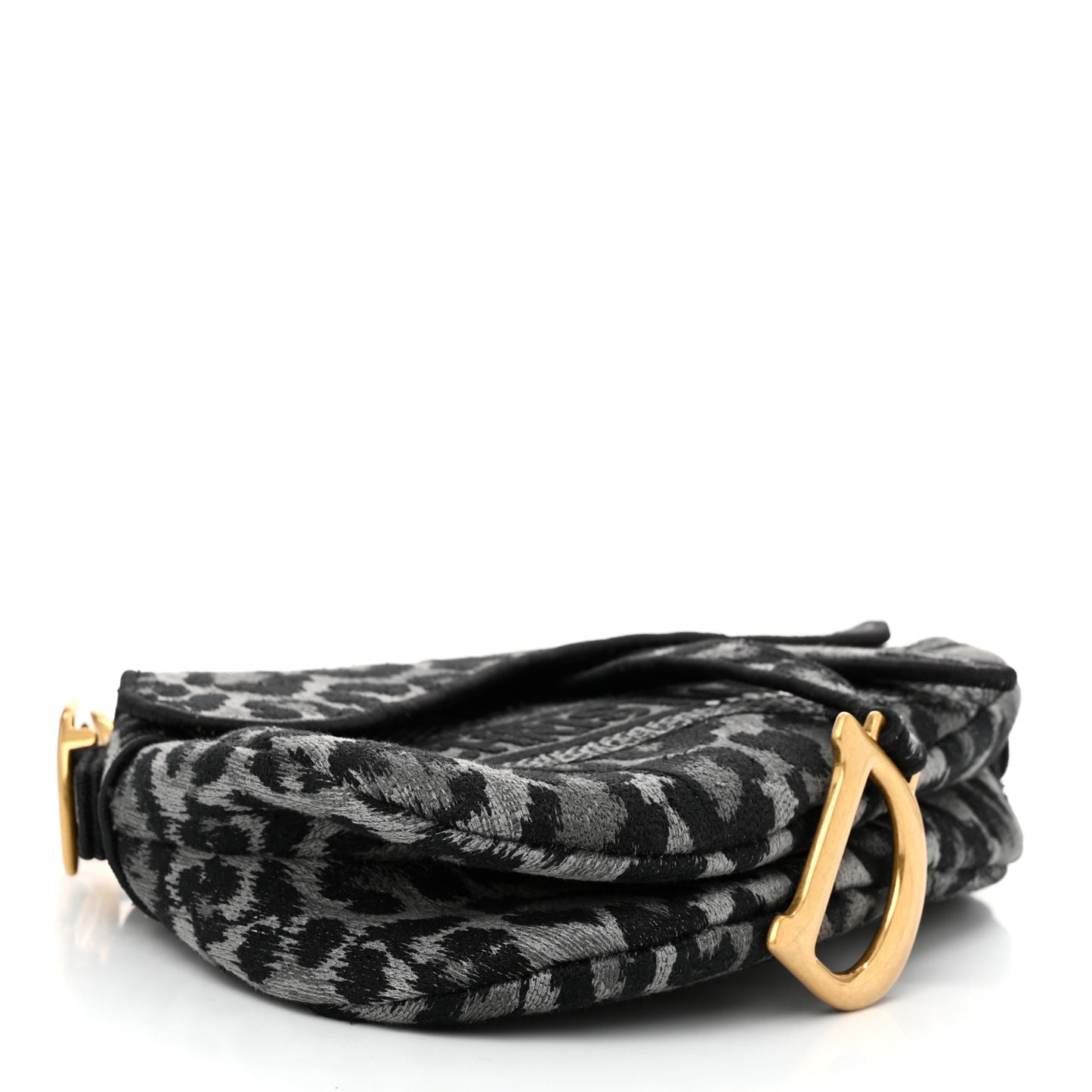Canvas Mizza Embroidered Saddle Bag Gray