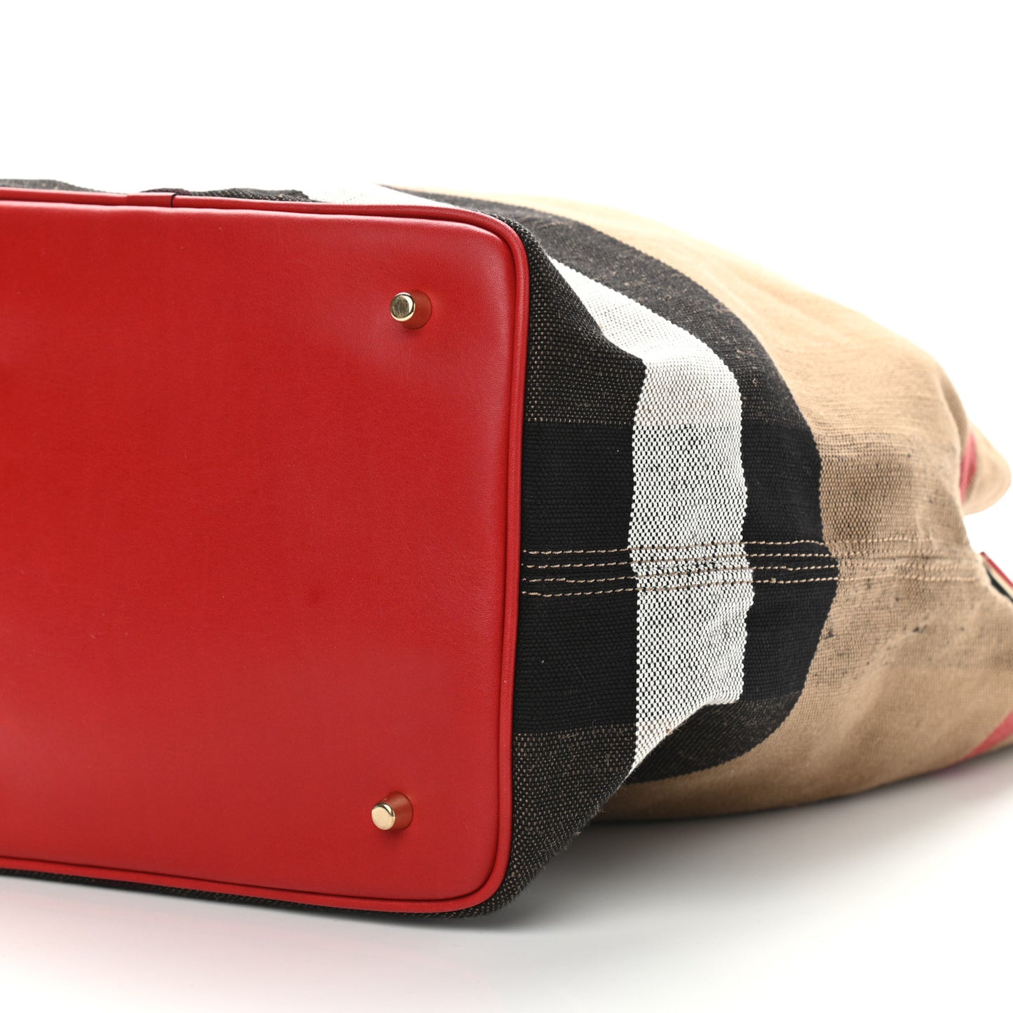 Canvas Mega Check Medium Ashby Hobo Cadmium Red