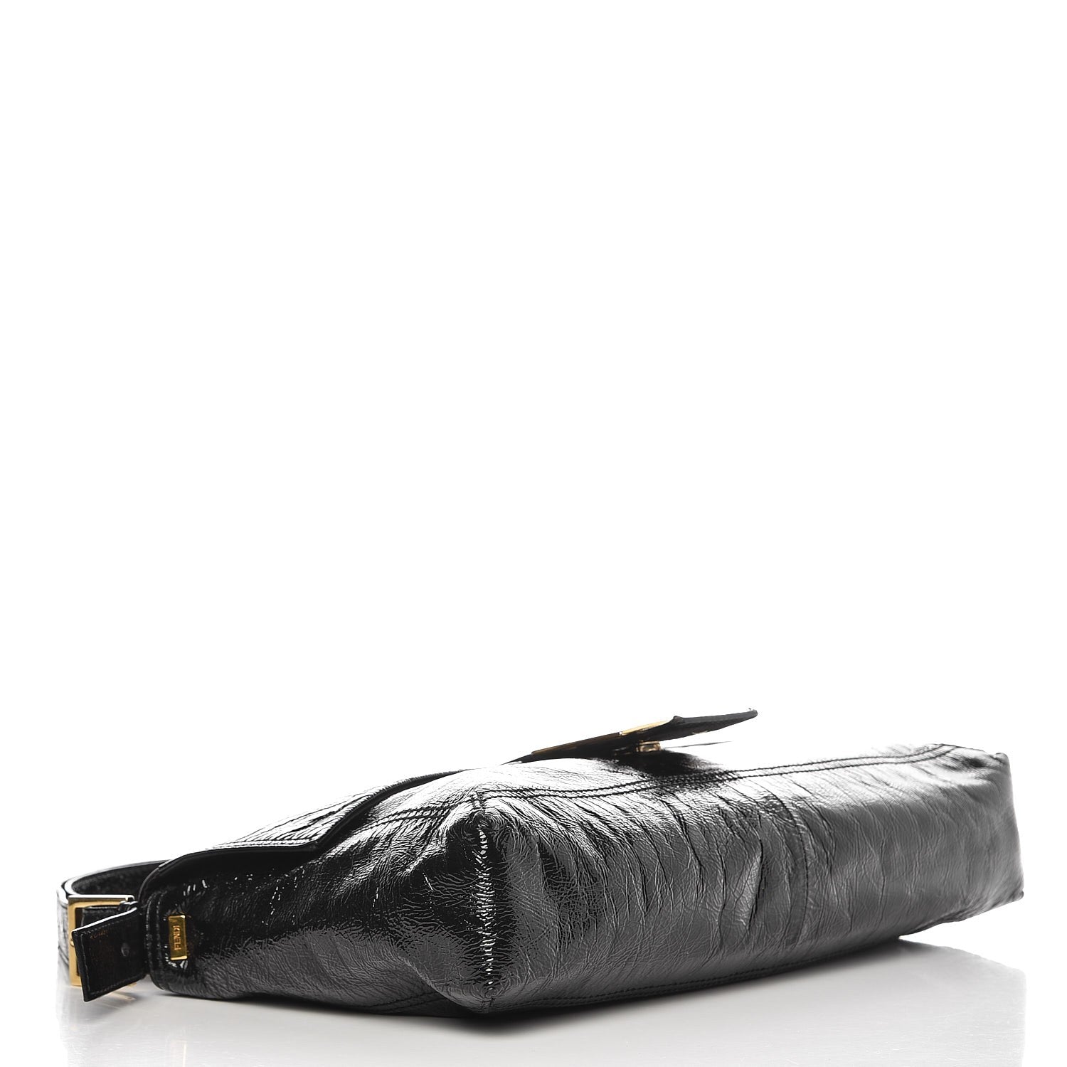 Fendi Vitello Naplak Large Convertible Baguette Black 4 of 9