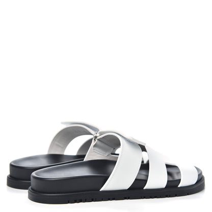 Hermes Calfskin Womens Chypre Sandals 37.5 White 4 of 9