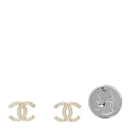 Chanel Crystal CC Earrings Gold 2 of 4