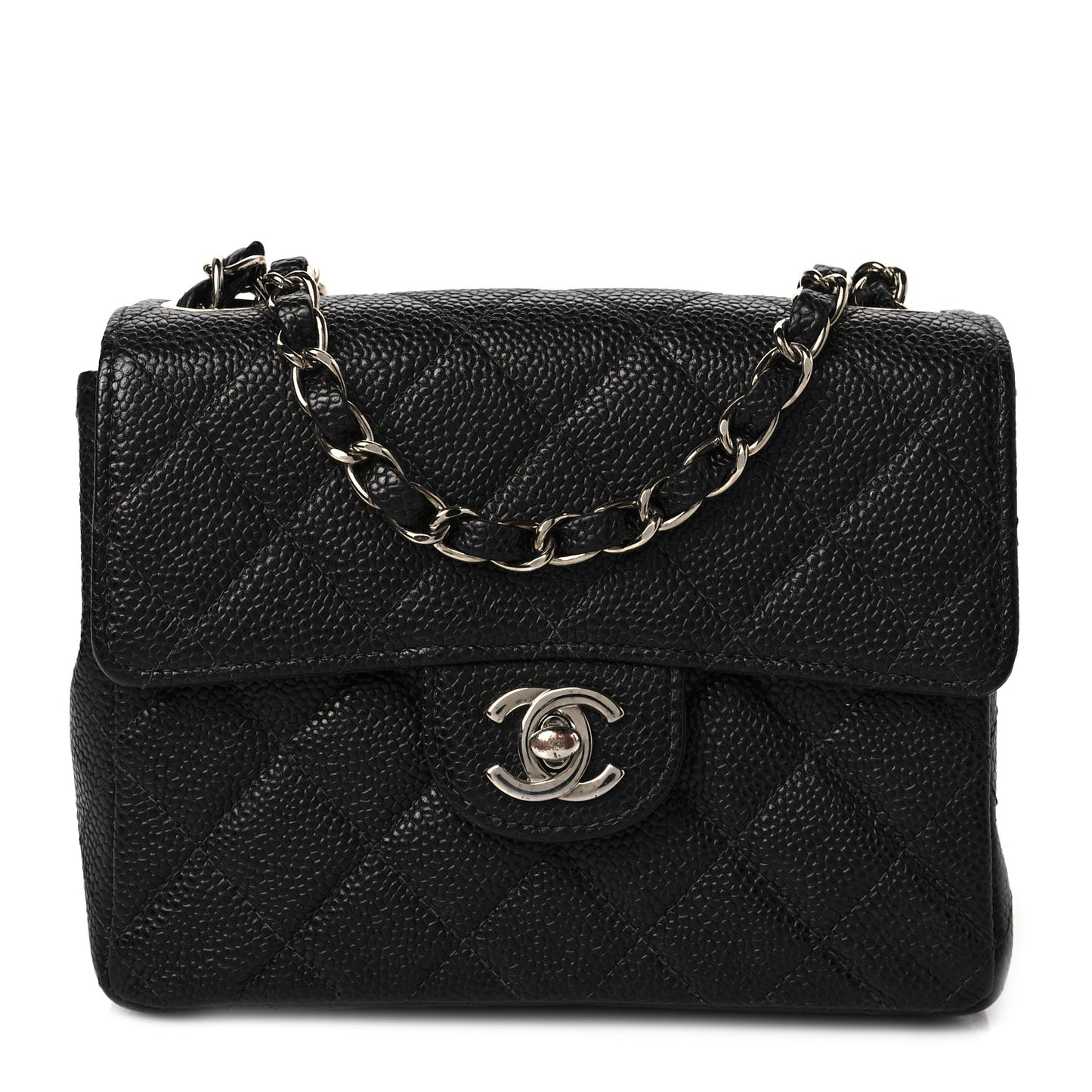 Caviar Quilted Mini Square Flap Black