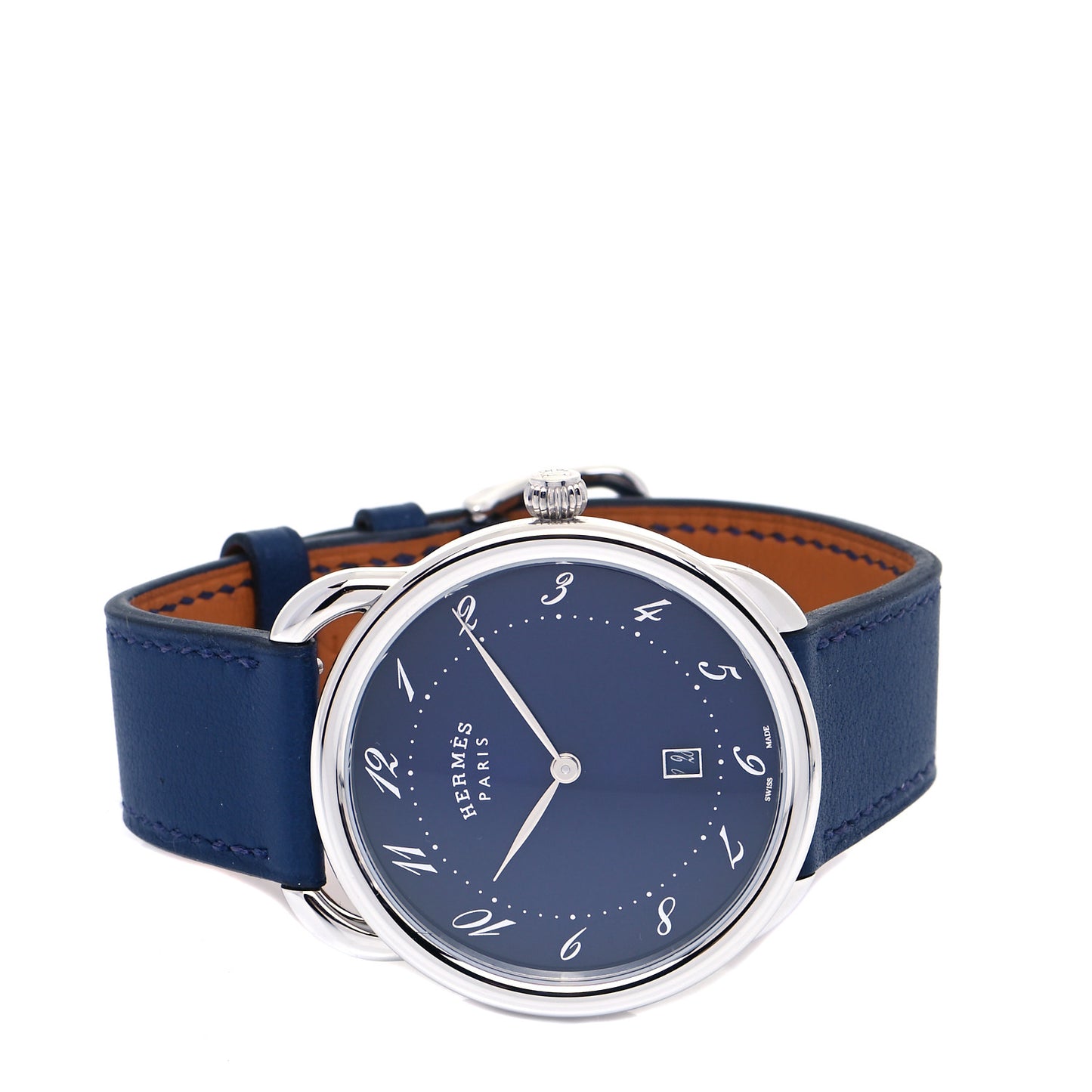 Stainless Steel Swift 40mm Arceau Quartz Watch Blue Abysse