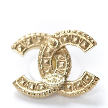 Chanel Crystal Timeless CC Earrings Light Gold 5 of 5