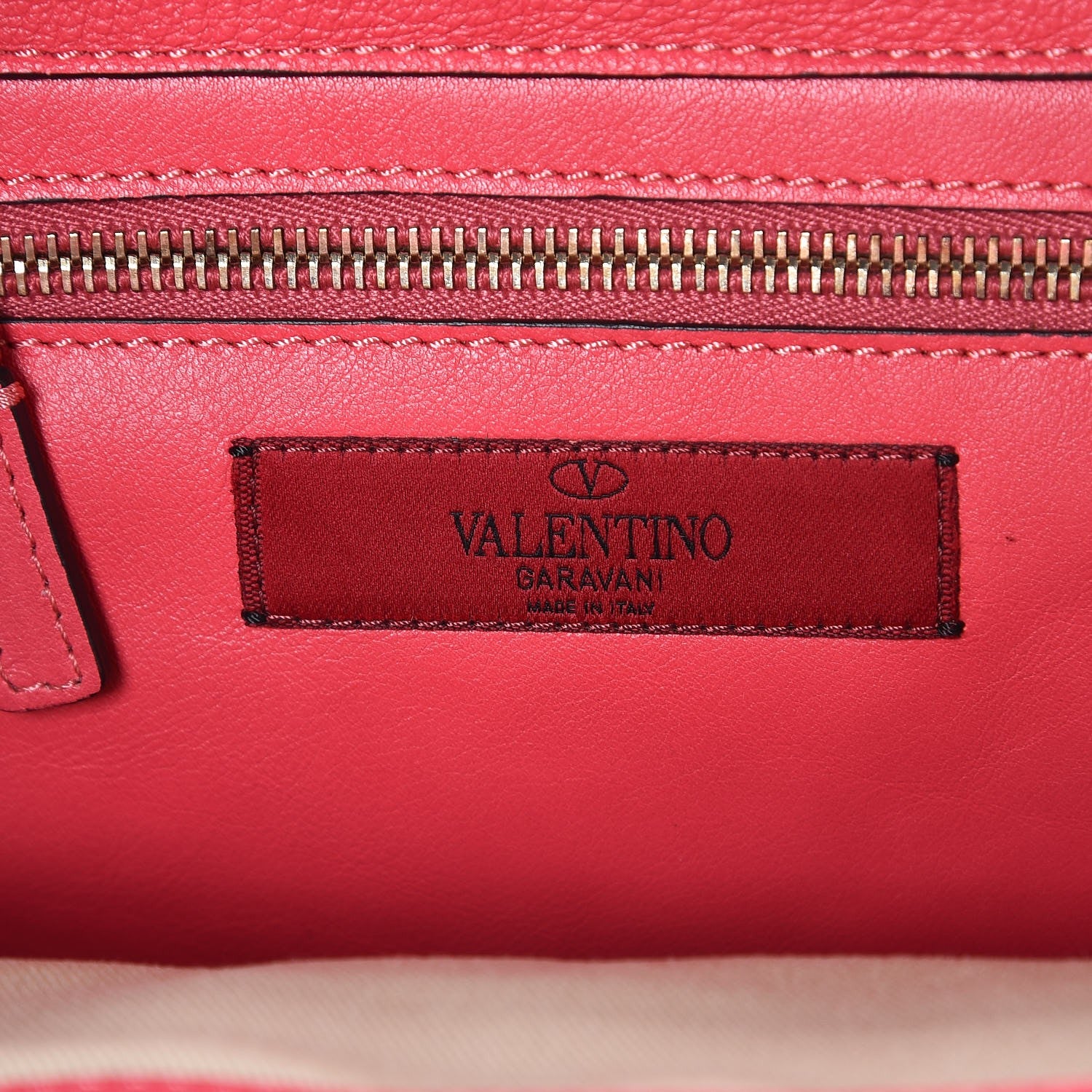 Valentino Garavani Vitello Small Rockstud Tote Raspberry 7 of 8