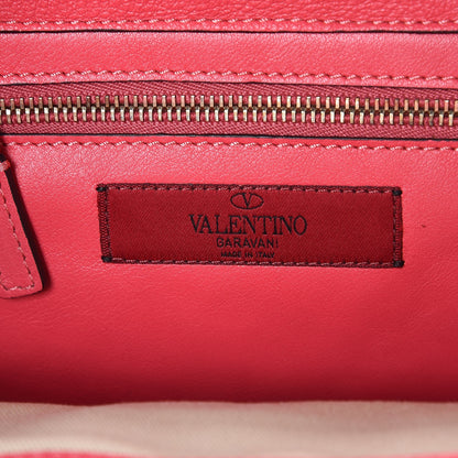 Valentino Garavani Vitello Small Rockstud Tote Raspberry 7 of 8