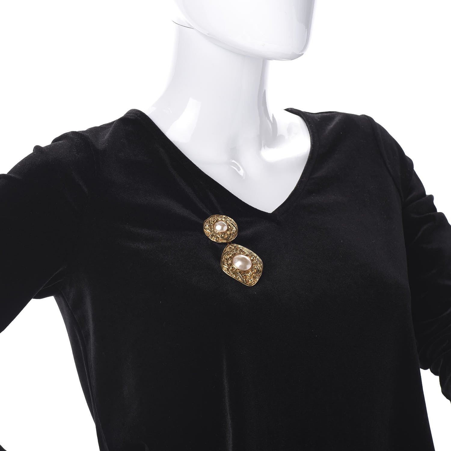 Chanel Pearl Brooch Pin Gold 2 of 5