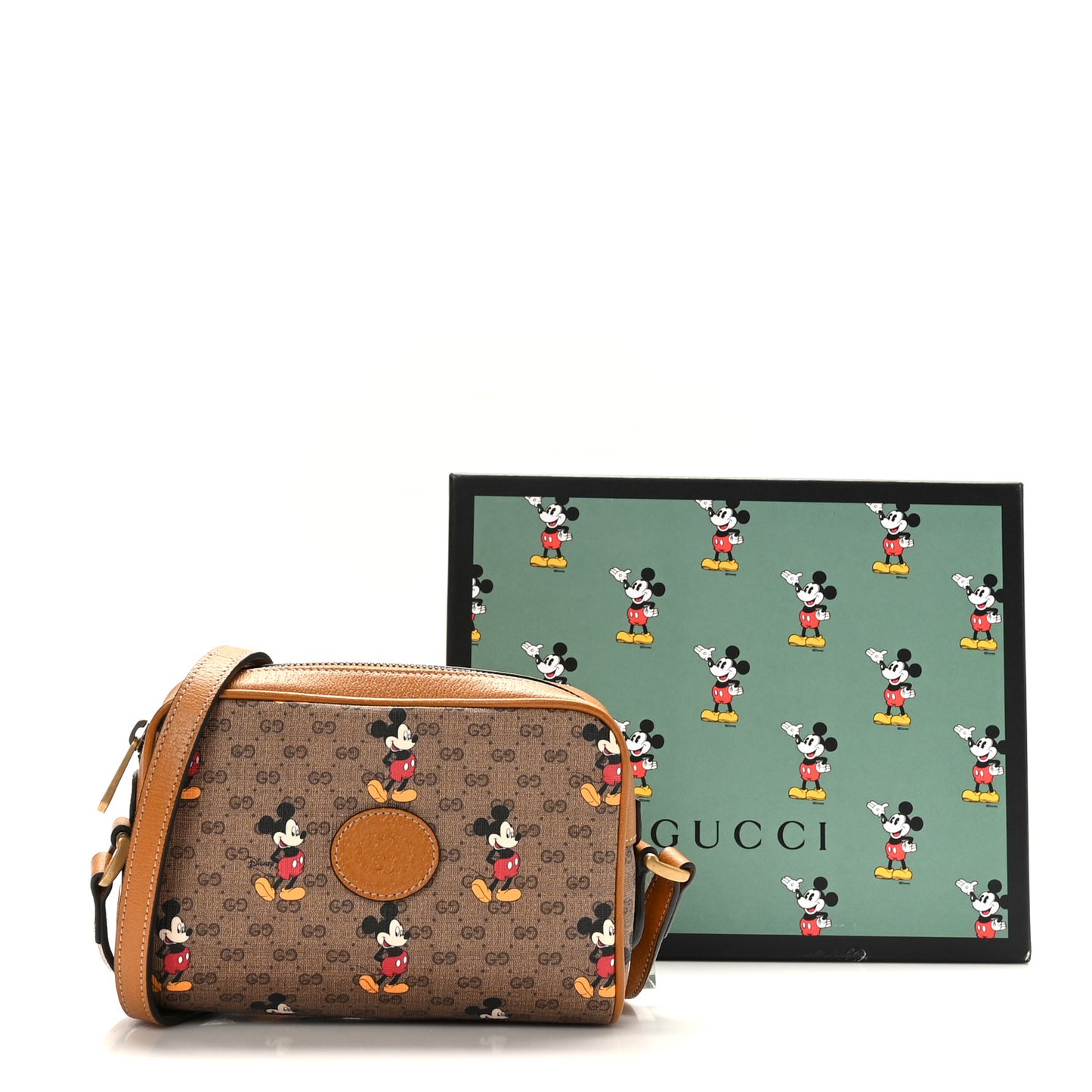 X DISNEY Mini Vintage GG Supreme Monogram Mickey Mouse Shoulder Bag Beige Vintage Sun Oil