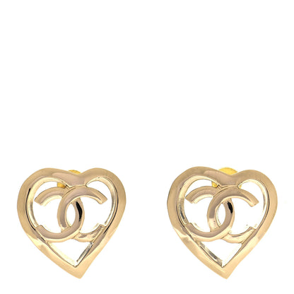 Chanel Metal CC Heart Coco In Love Earrings Gold 1 of 4