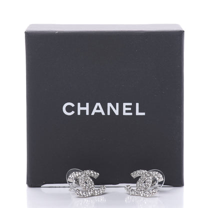 Chanel Crystal CC Earrings Silver 5 of 5