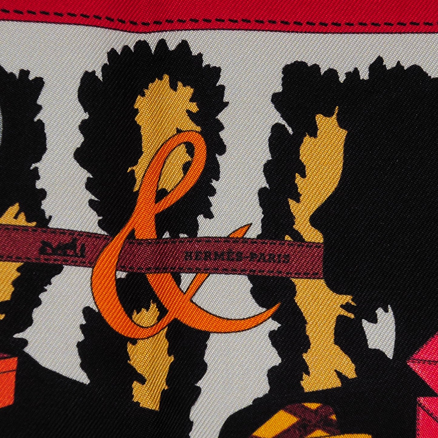 Silk Monsieur et Madame Pocket Square Scarf Rouge Gris Perle Reglisse