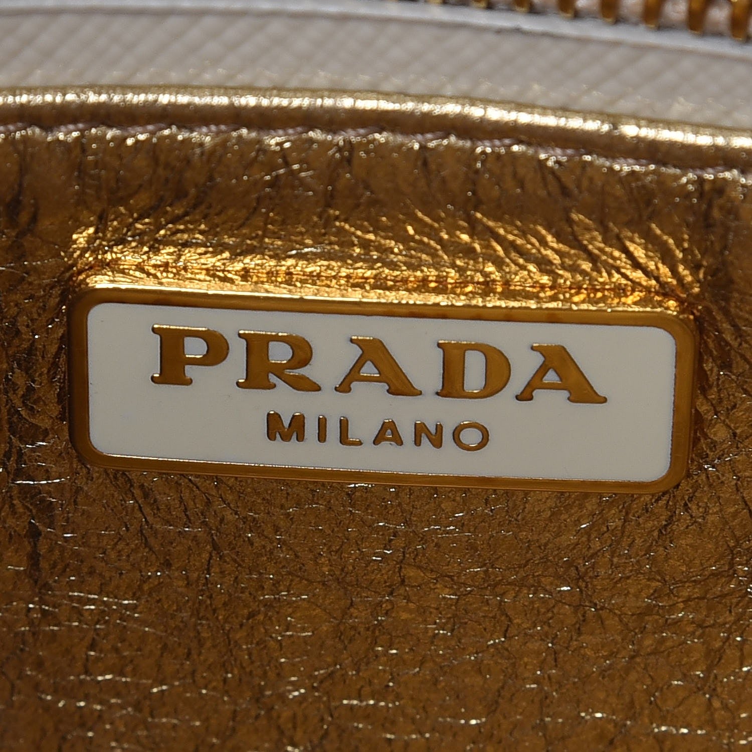 Prada Saffiano Vernice Studded Clutch Talco 6 of 19