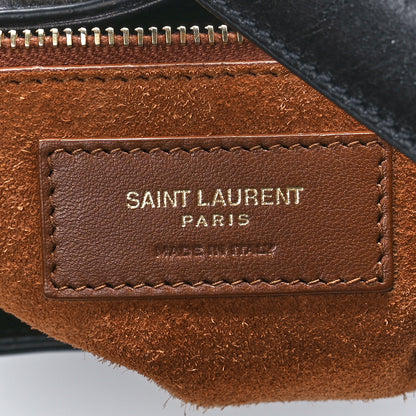 Saint Laurent Shiny Calfskin Le Fermoir Hobo Black 6 of 12