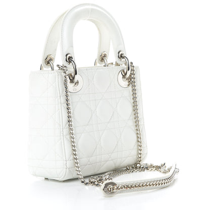 Christian Dior Lambskin Cannage Mini Lady Dior White 3 of 14
