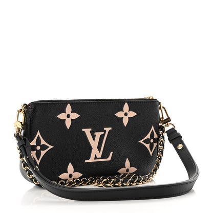 Louis Vuitton Empreinte Monogram Giant Multi Pochette Accessories Black Beige 2 of 9
