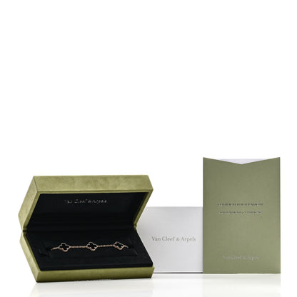 Van Cleef & Arpels 18K Yellow Gold Black Onyx 5 Motifs Vintage Alhambra Bracelet 5 of 5