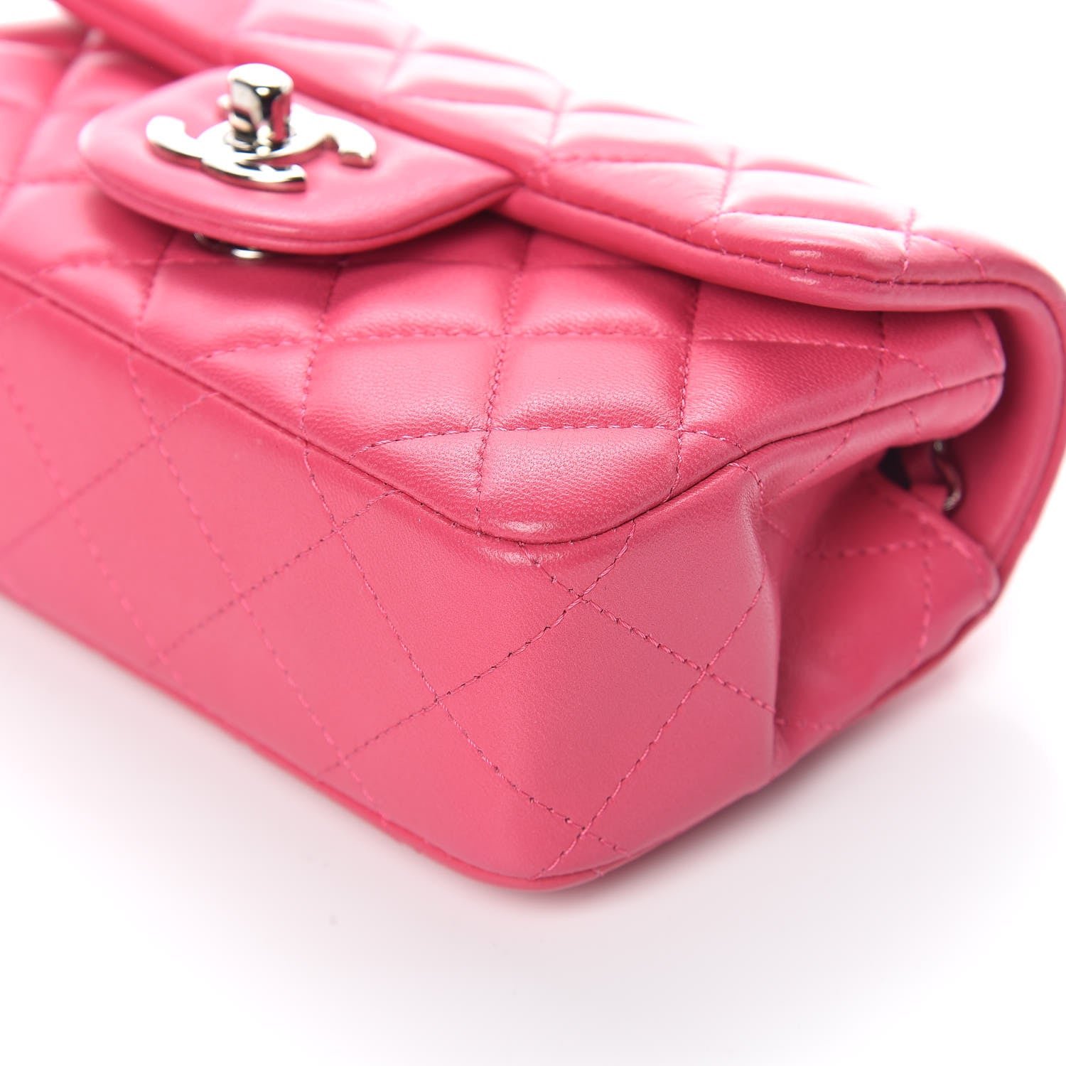 Chanel Lambskin Quilted Extra Mini Flap Dark Pink 6 of 9