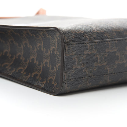 Celine Triomphe Canvas Calfskin Small Vertical Cabas Tan 9 of 13