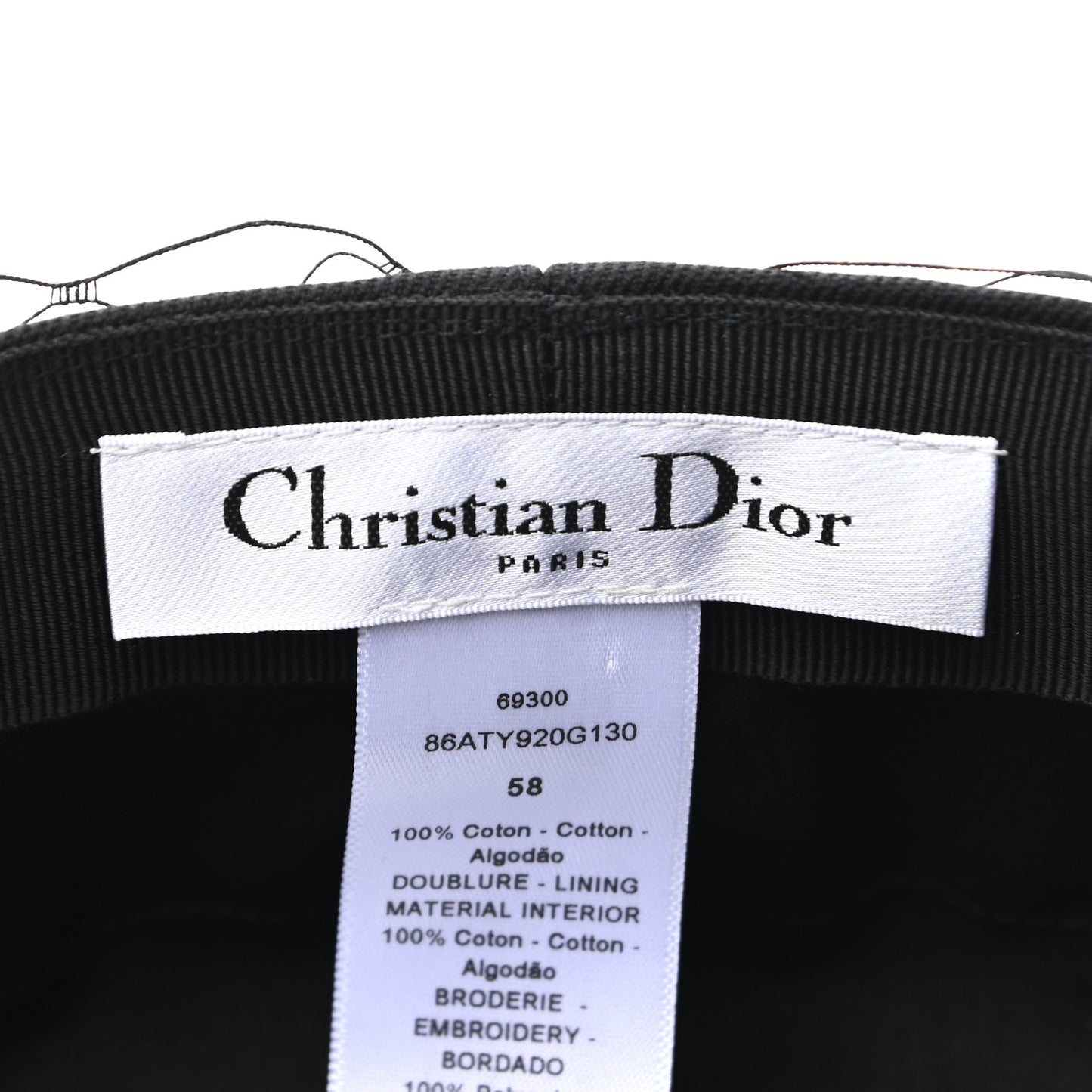 Cotton Canvas Arty Cap with Veil 58 Black
