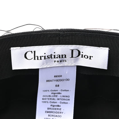 Christian Dior Cotton Canvas Arty Cap with Veil 58 Black 9 of 9