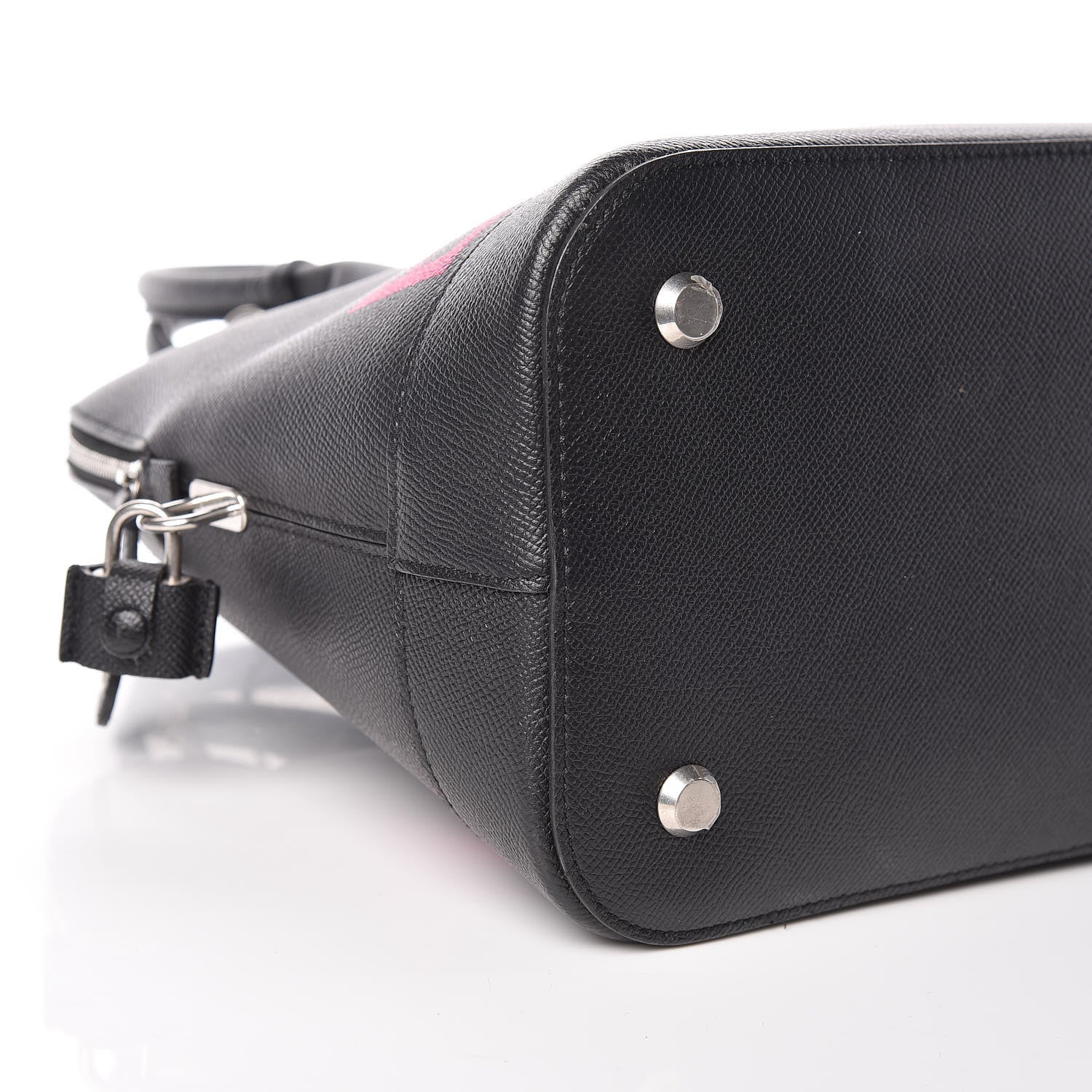Balenciaga Signature Grained Calfskin Logo M Ville Top Handle Bag Black Rose Shocking 11 of 15