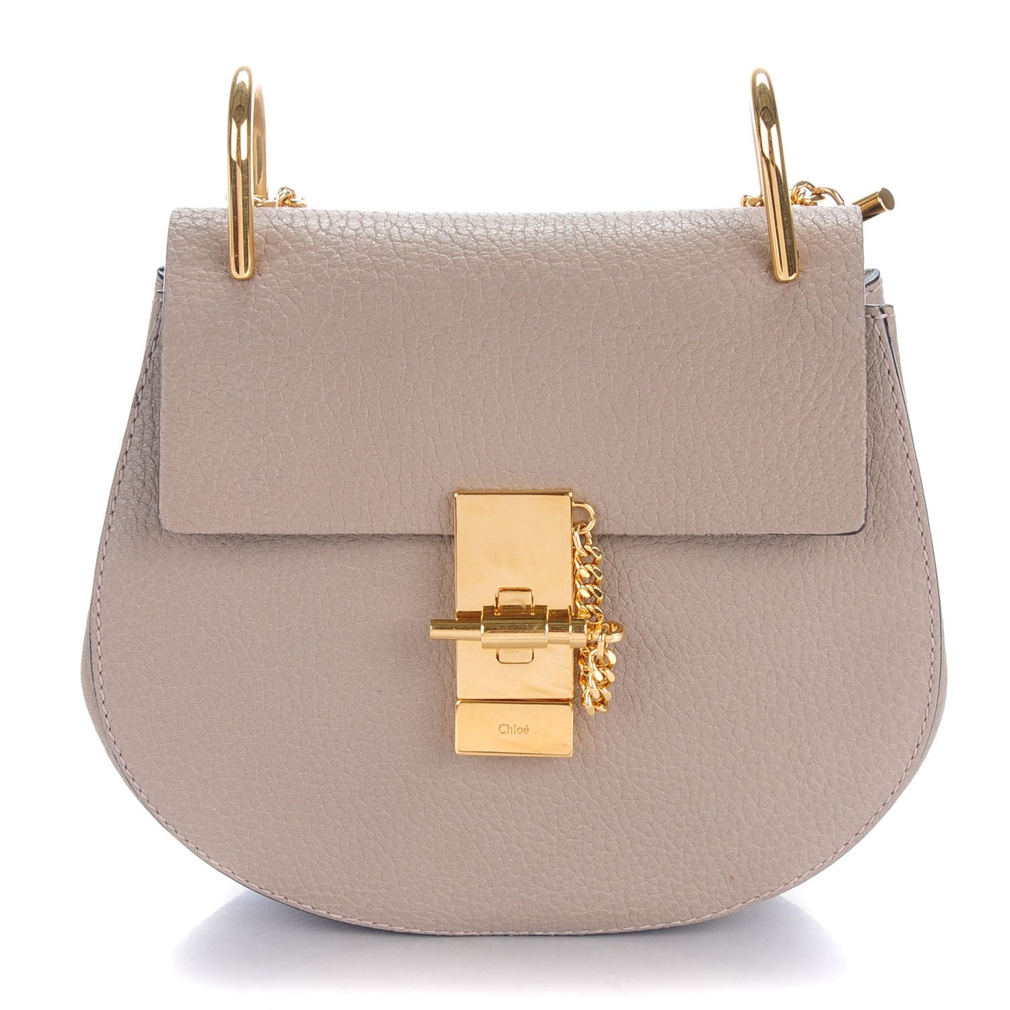 Grained Lambskin Mini Drew Shoulder Bag Motty Grey