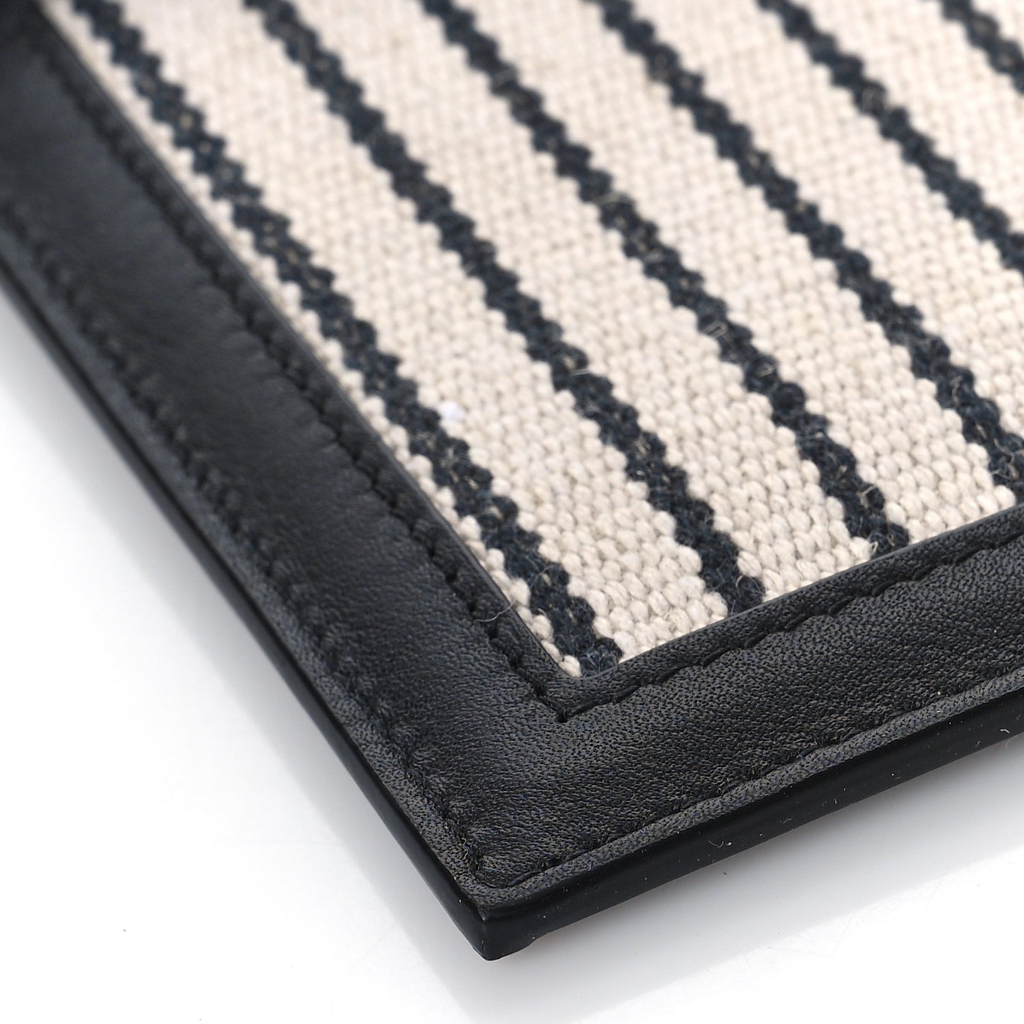 Canvas Striped Uptown Pouch Beige Black