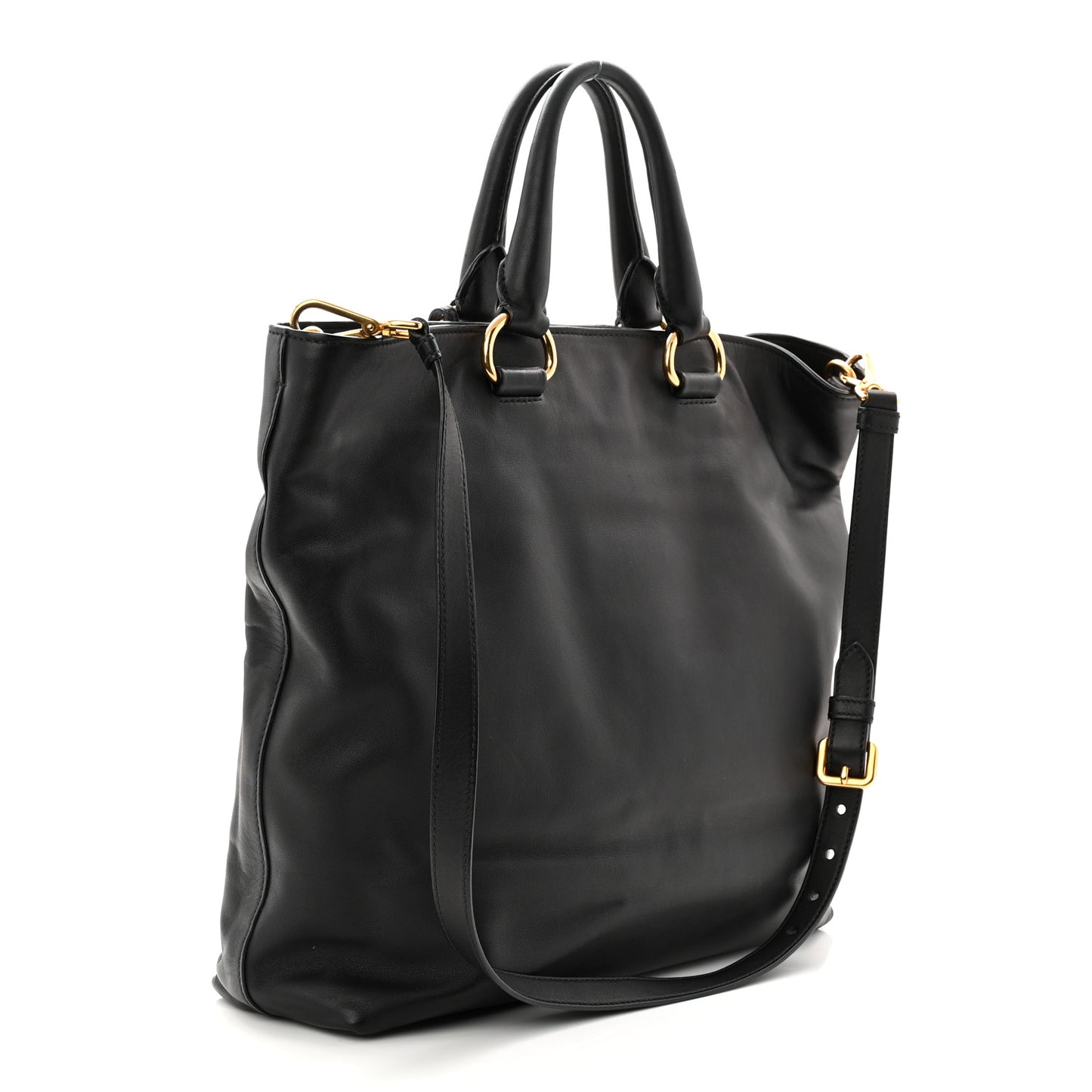Soft Calf Shopping Tote Black