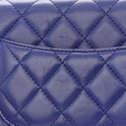 Chanel Lambskin Quilted Wallet On Chain WOC Blue 16 of 16
