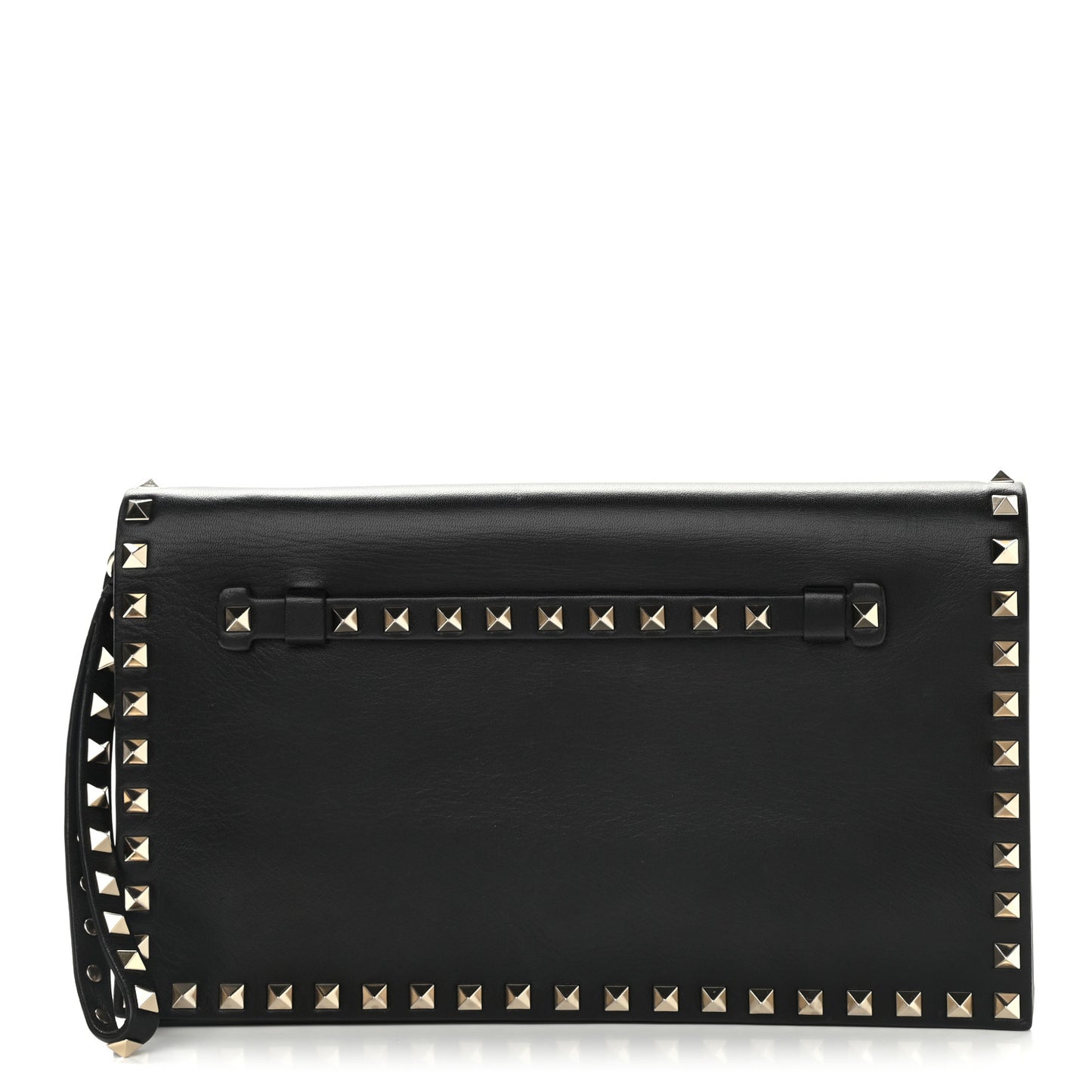 Nappa Rockstud Wristlet Clutch Black