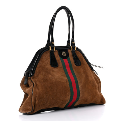 Gucci Suede Ophidia Large Re(Belle) Top Handle Bag Nocciola Black 3 of 14