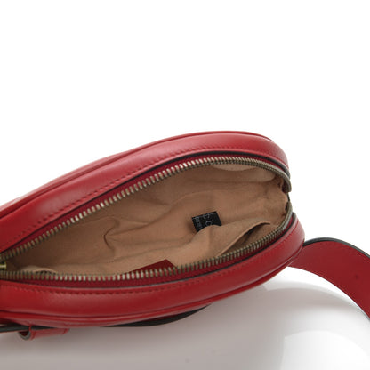 Gucci Calfskin Matelasse GG Marmont Belt Bag 75 30 Hibiscus Red 5 of 8