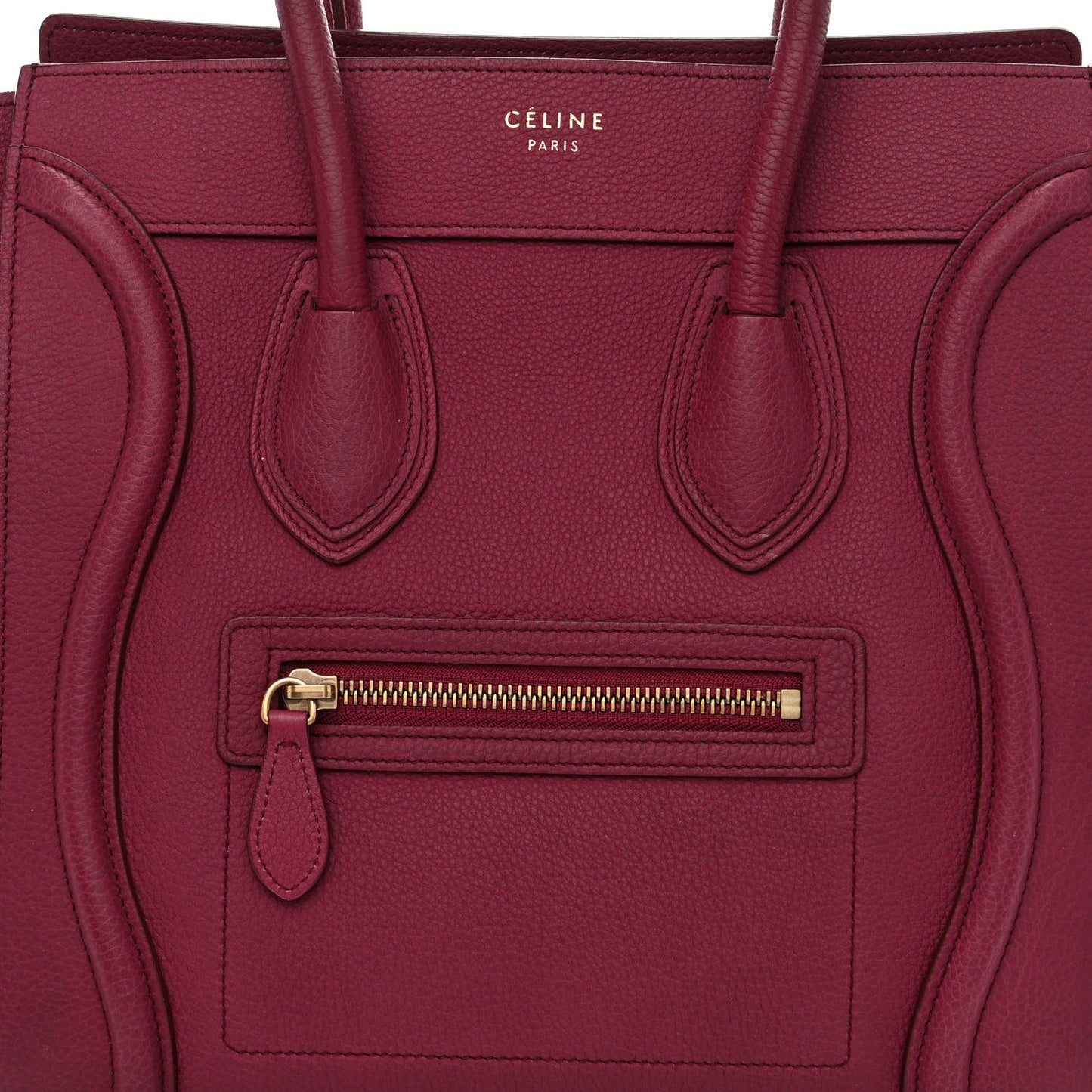 Drummed Calfskin Micro Luggage Plum