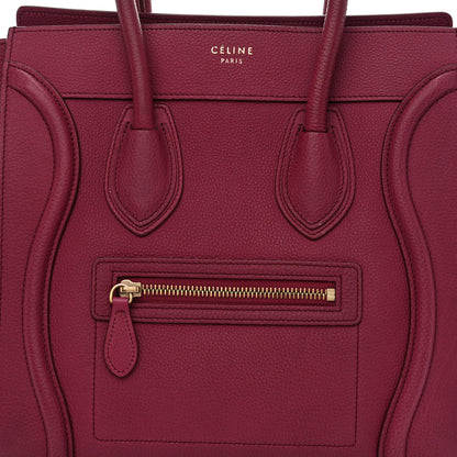 Celine Drummed Calfskin Micro Luggage Plum 8 of 12
