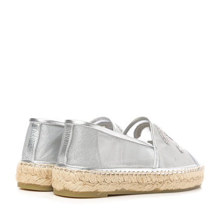 Chanel Mesh Grosgrain CC Espadrilles 36 Silver 4 of 10