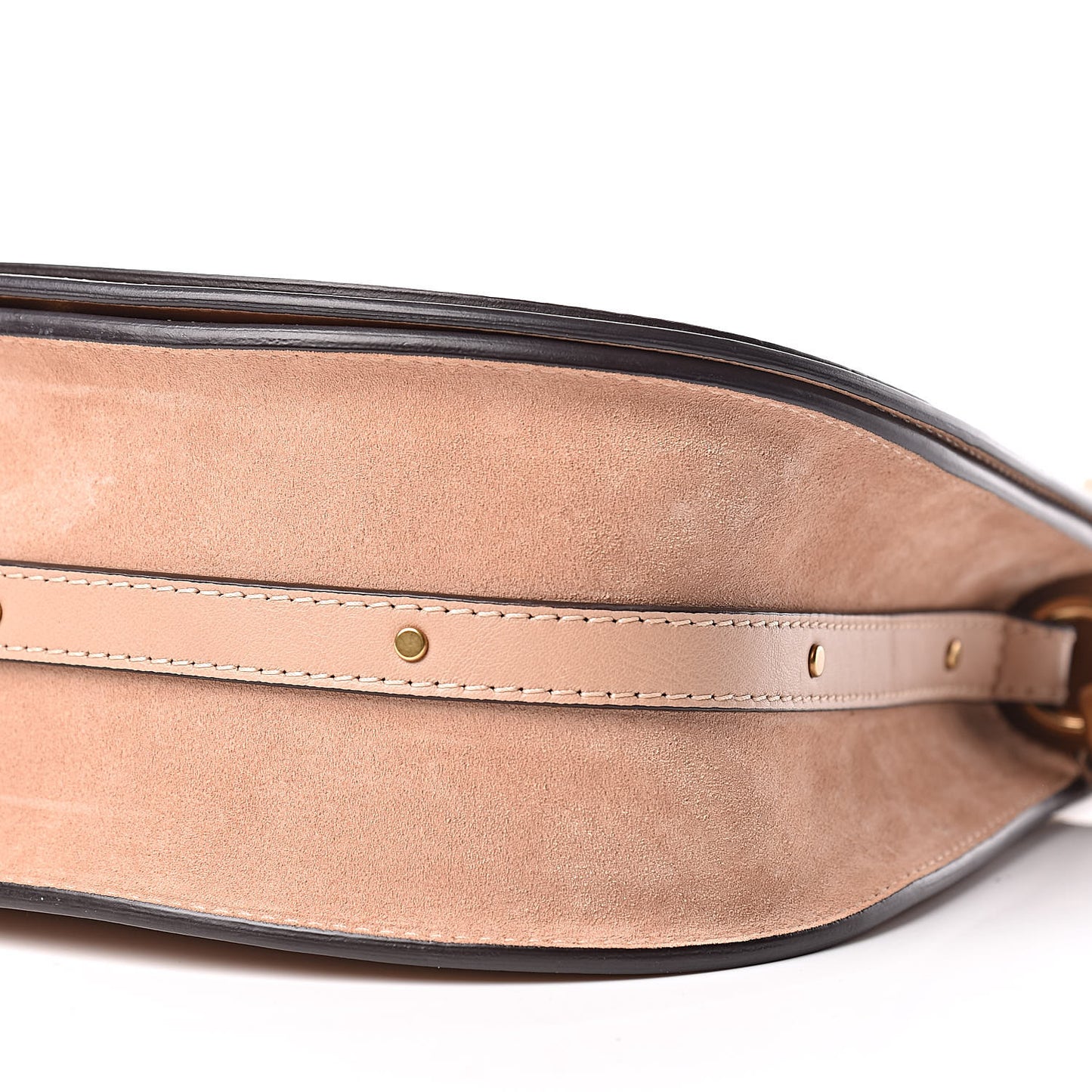 Calfskin Suede Medium Nile Bracelet Bag Biscotti Beige