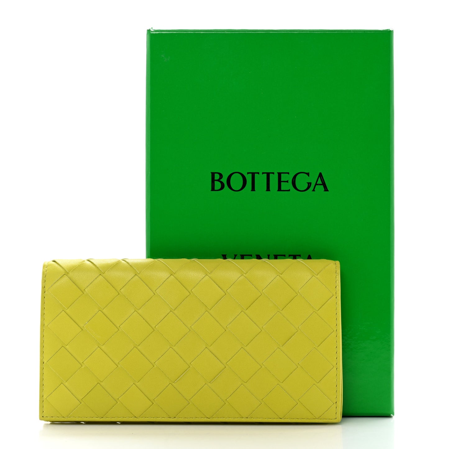 Nappa Intrecciato Zip Flap Wallet Kiwi