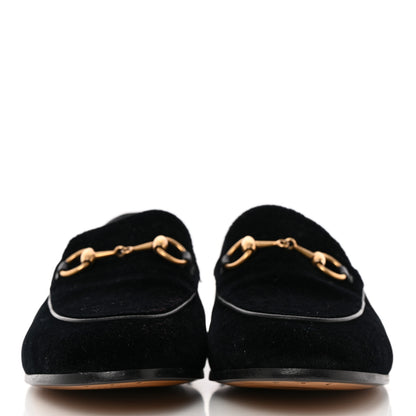 Gucci Velvet Horsebit Womens Jordaan Loafers 37 Black 2 of 14