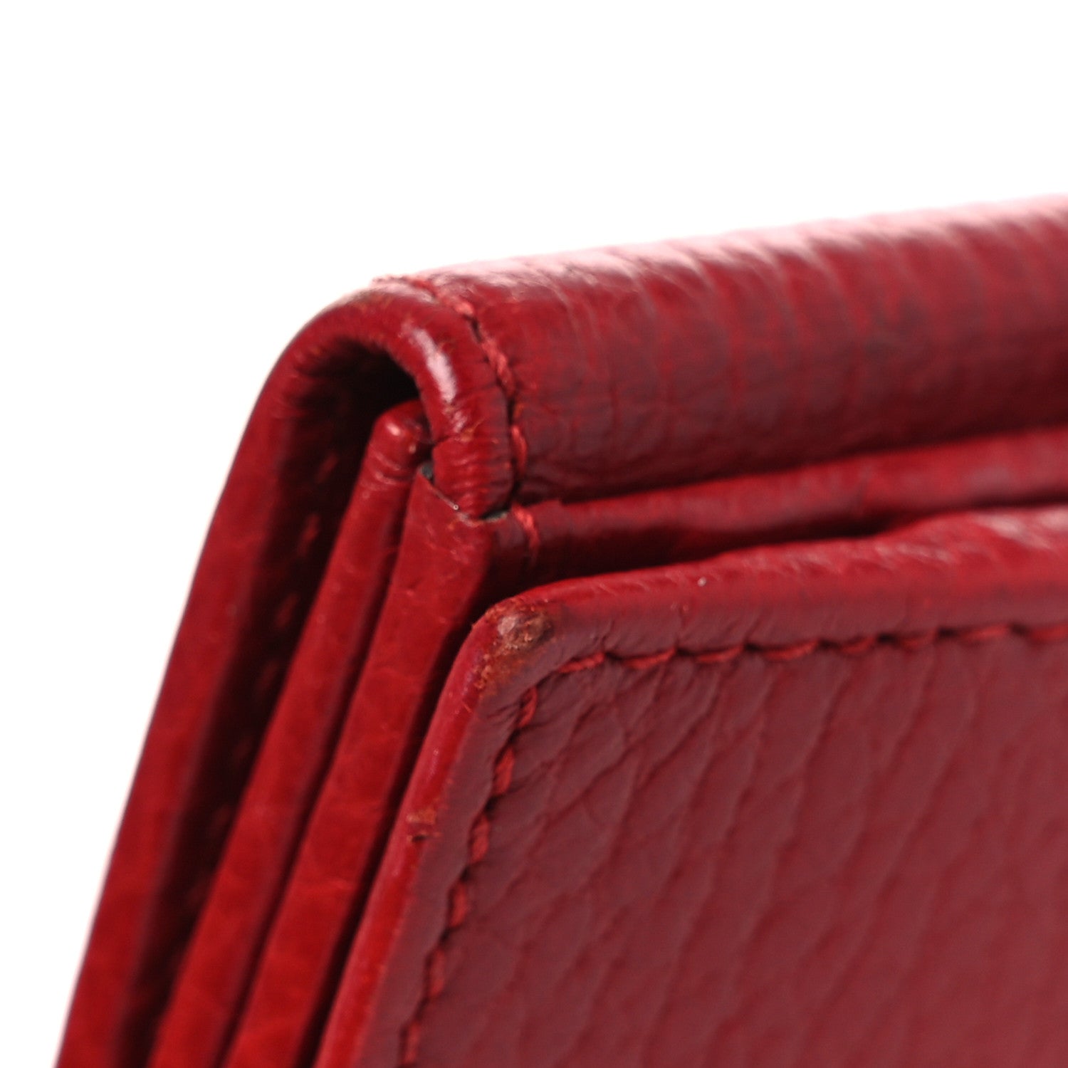 Gucci Dollar Calfskin Double G French Flap Wallet Hibiscus Red 8 of 12