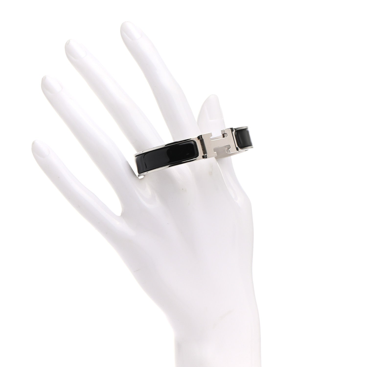 Hermes Enamel Narrow Clic Clac H Bracelet PM Black 2 of 5
