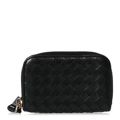 Bottega Veneta Nappa Intrecciato Zip Around Coin Purse Black 1 of 10