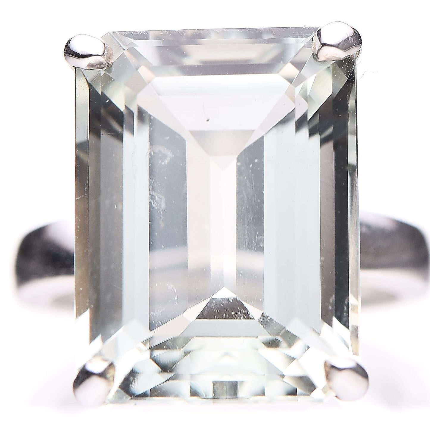 Sterling Silver Green Quartz Sparklers Cocktail Ring 48 4.25