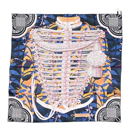 Hermes Silk Carre Double Face Brandebourgs Scarf 90 Vert Poudre Bleu Clair 4 of 6