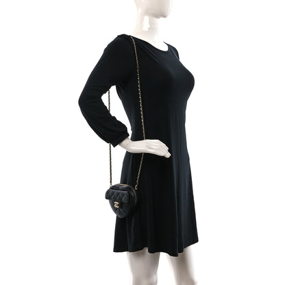 Chanel Lambskin Quilted CC In Love Heart Clutch With Chain Black 2 of 10