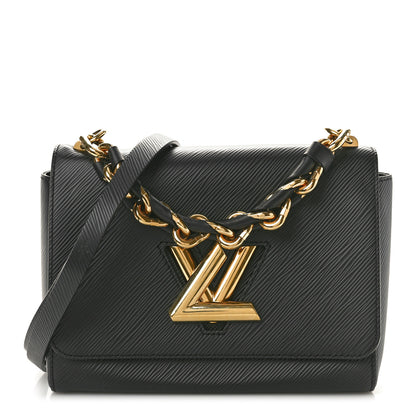 Louis Vuitton Epi Twist Braided Strap Shoulder Bag MM Black 1 of 9