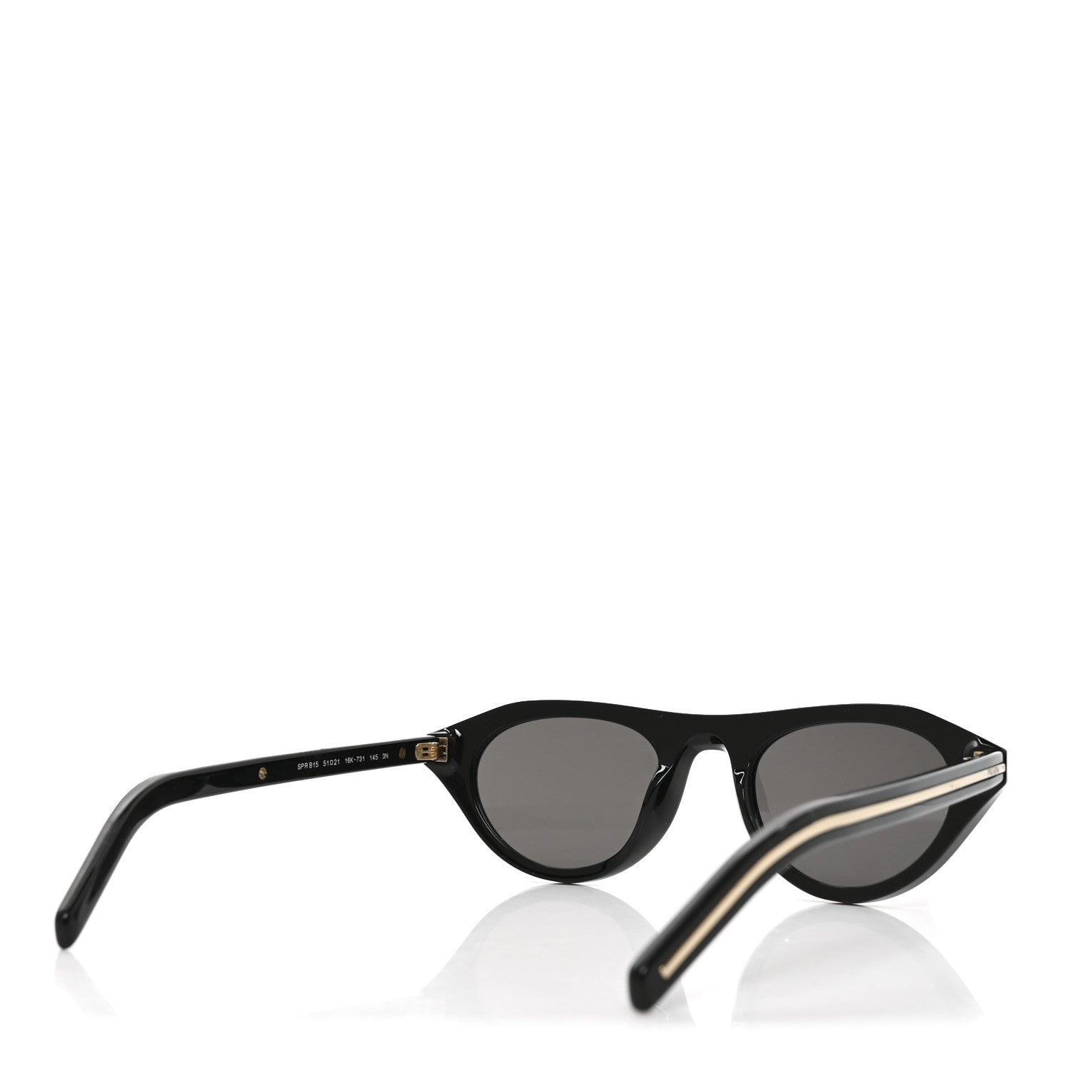 Prada Acetate Iconic Metal Plaque Sunglasses SPR B15 Black 4 of 6